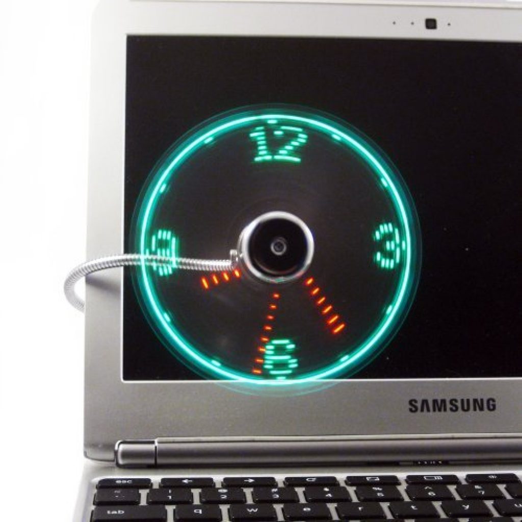 USB LED clock fan