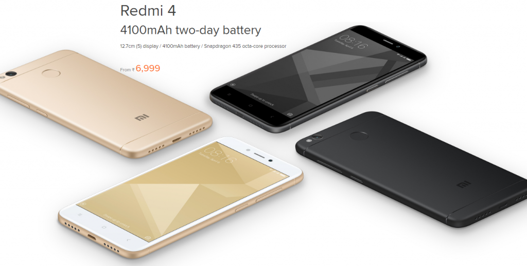 Xiaomi Redmi 4 Price in India