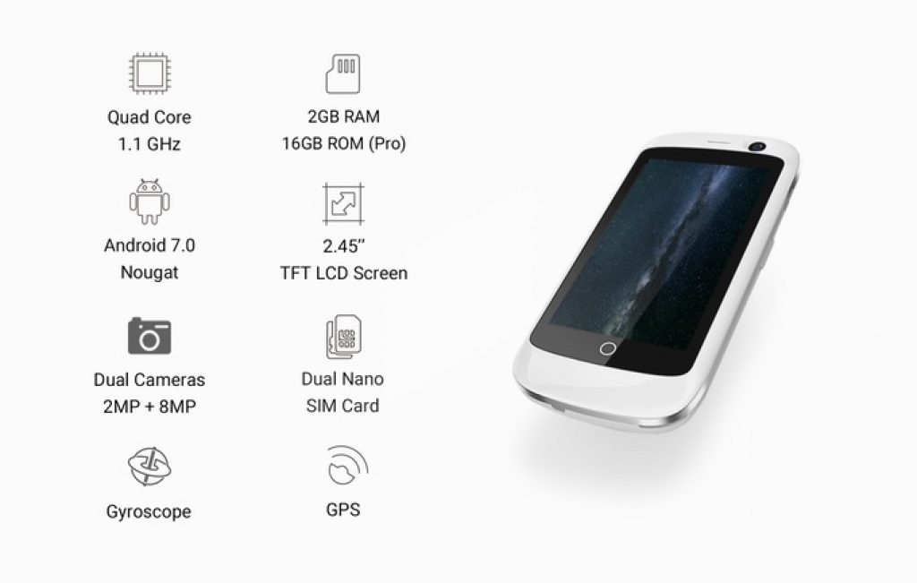 smallest Jelly Unihertz smartphone specification