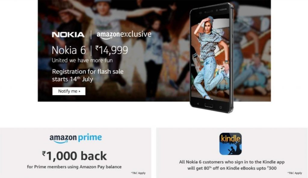 Nokia 6 pre booking on amazon