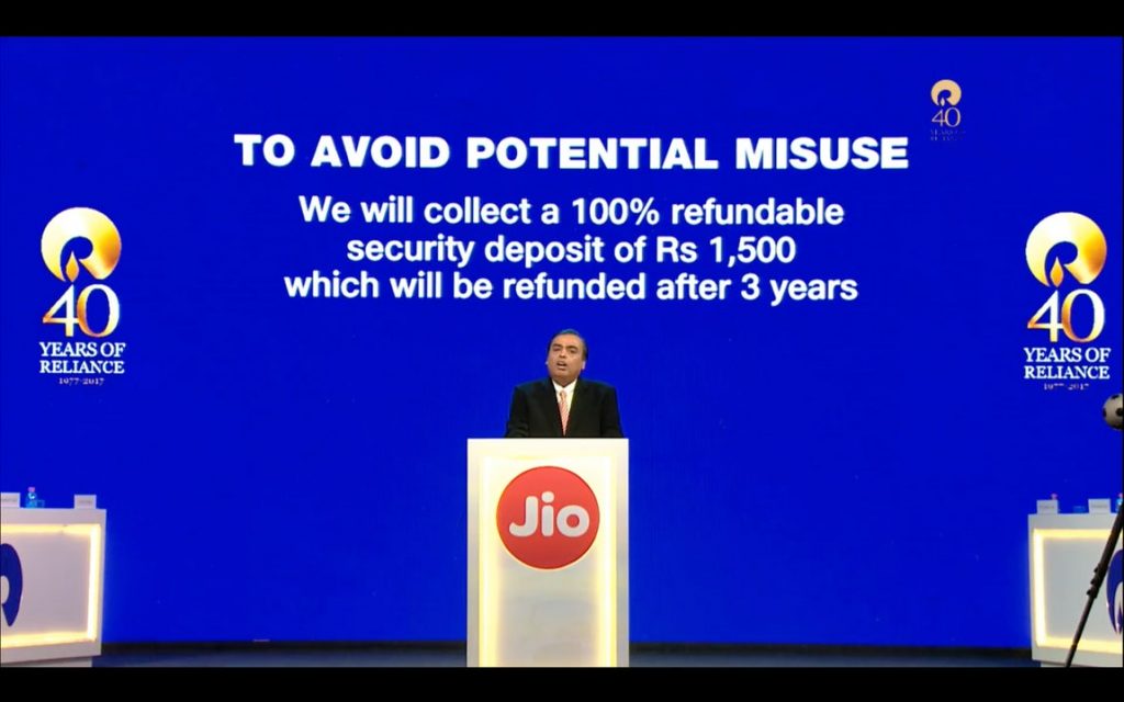 Jio Phone Rs 1500 refund