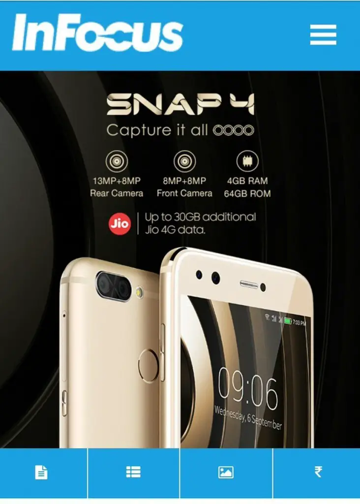 InFocus Snap 4 Smartphone price in India