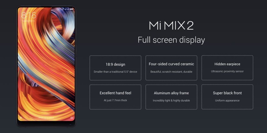 Xiaomi Mi MIX 2 Specifications Online