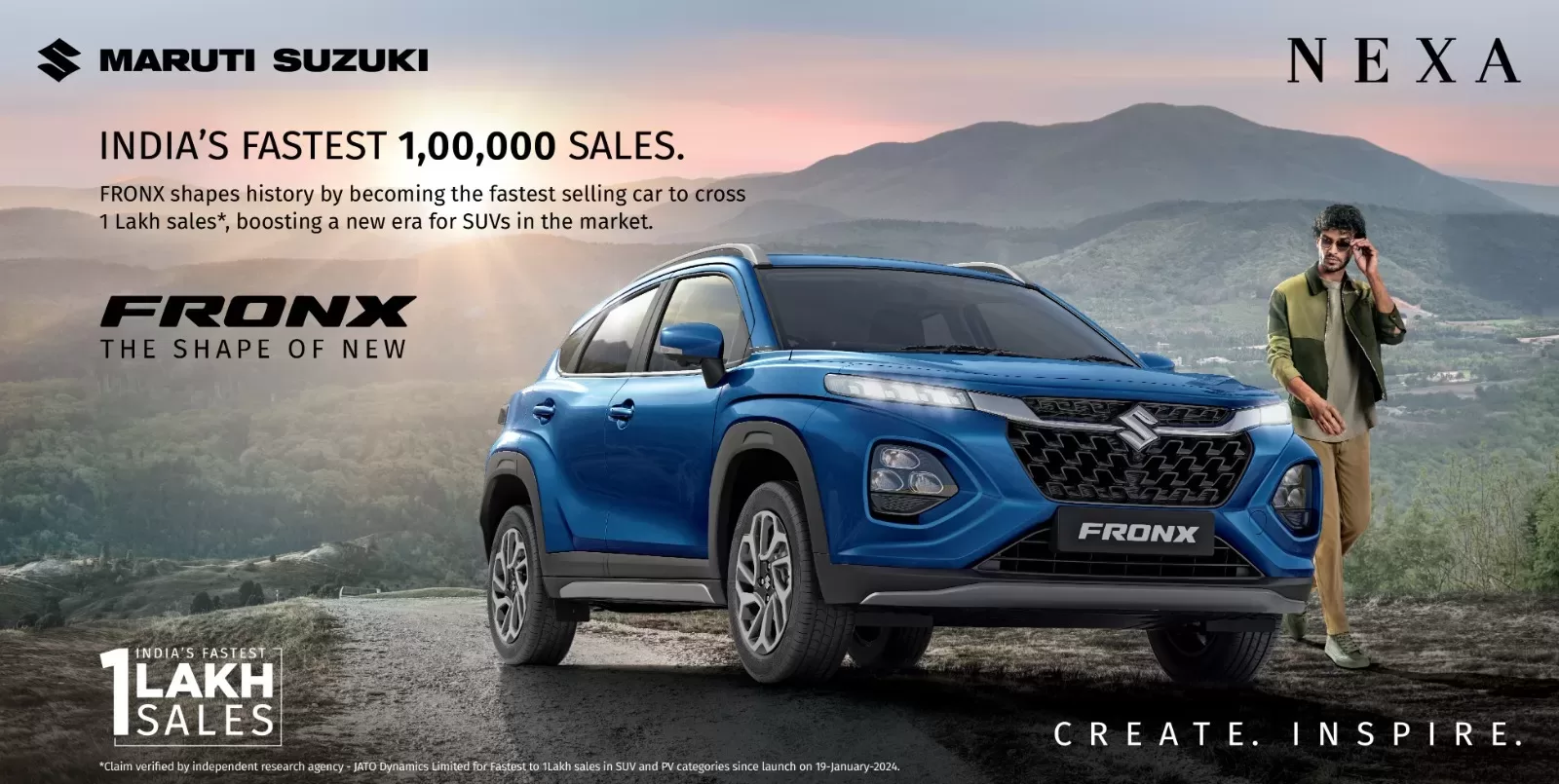 Maruti Suzuki FRONX SUV makes new record, sold One Lakh Cars in only 10 Months